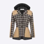 Dior Women 2-in-1 Jacket Black and White Check'n'Dior Wool