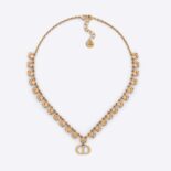 Dior Women 30 Montaigne Necklace Antique Gold-Finish Metal and Topaz-Colored Crystals