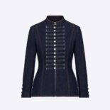 Dior Women Brandenburg Fitted Jacket Blue Cotton Denim
