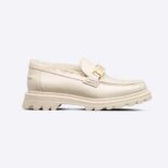 Dior Women Code Loafer White Brushed Calfskin and Shearling