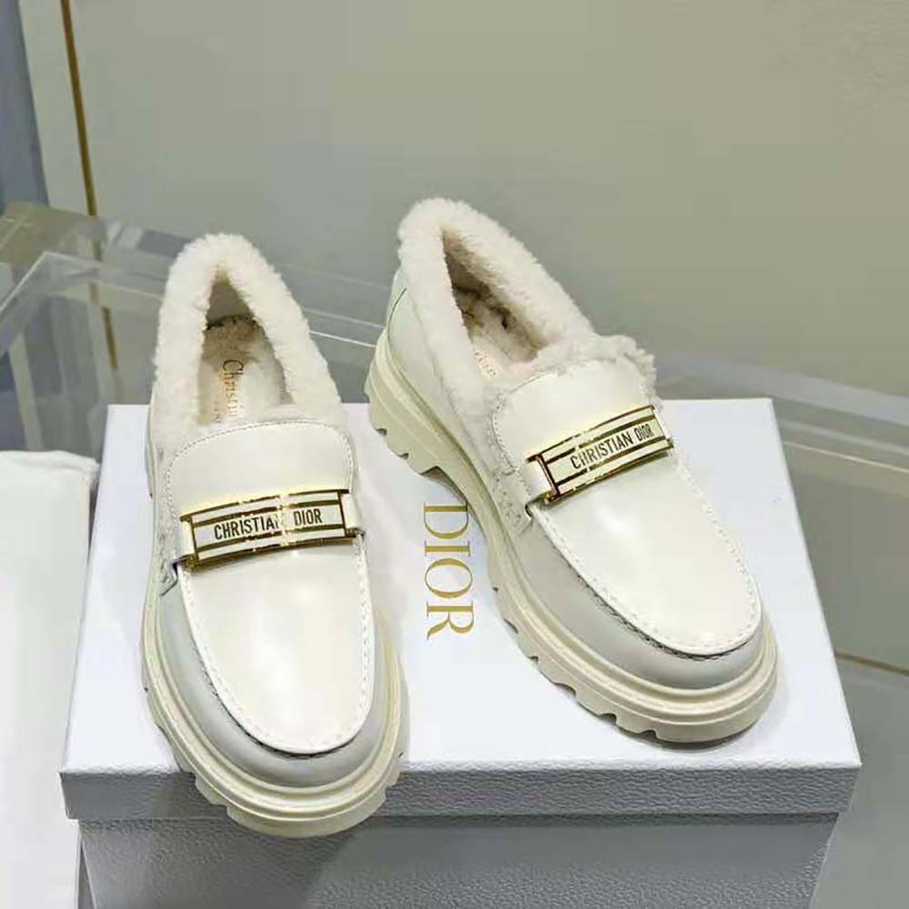 Dior Star Sneaker White Calfskin and Shearling