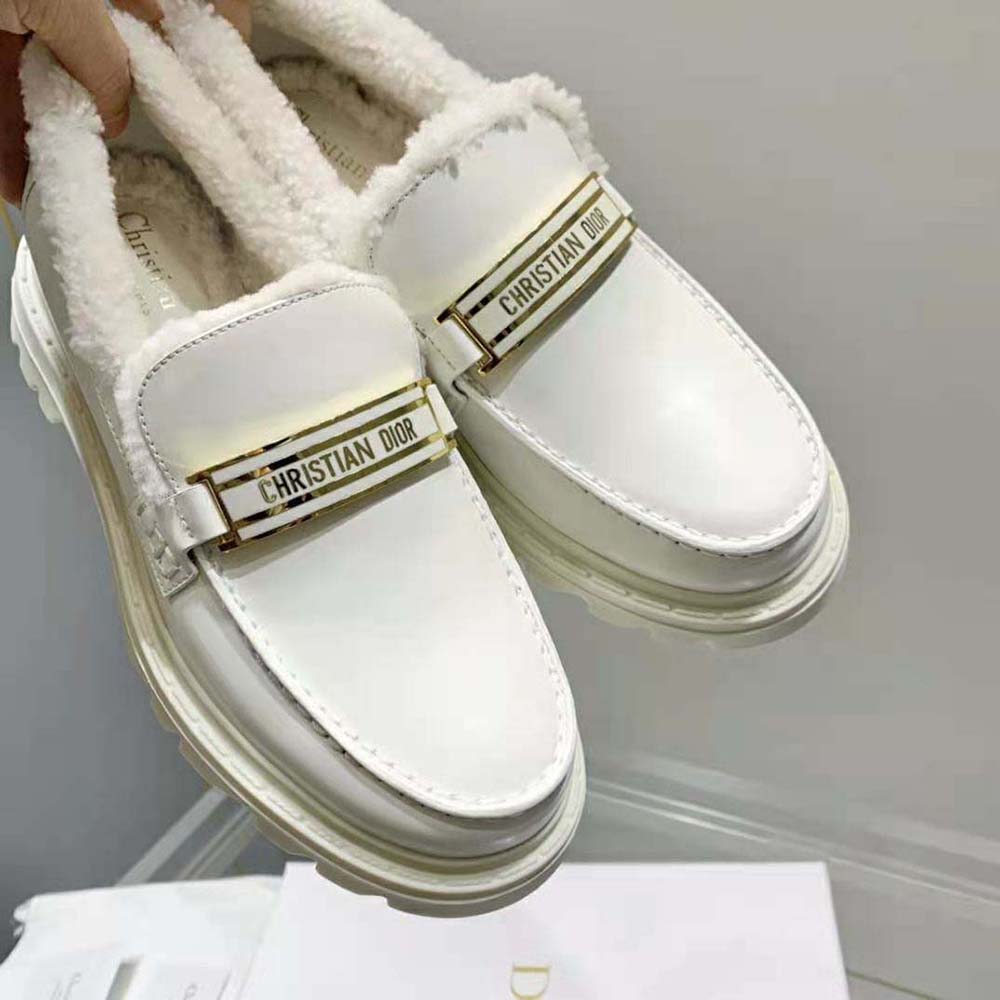 Dior Star Sneaker White Calfskin and Shearling