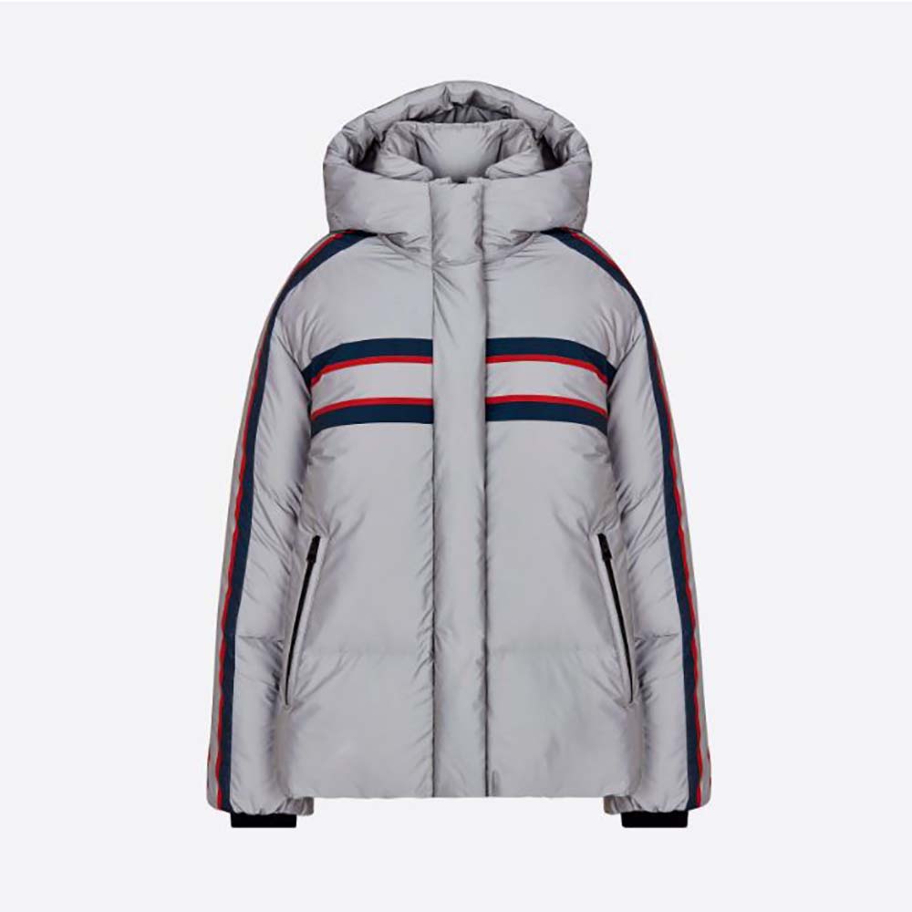 DiorAlps Hooded Puffer Jacket White Three-Tone Quilted Technical