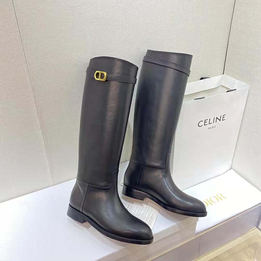 Christian Dior Empreinte Leather Moto Boots - ShopStyle