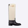 Dior Women Empreinte Boot Black and White Perforated Calfskin