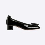 Dior Women Idylle Ballet Pump Black Patent Calfskin and Grosgrain in 35 mm Heel Height