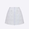 Dior Women Macrocannage Flared Miniskirt White Quilted Technical Taffeta