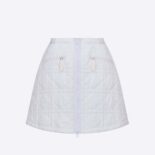 Dior Women Macrocannage Flared Miniskirt White Quilted Technical Taffeta