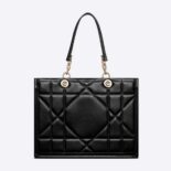 Dior Women Medium Dior Essential Tote Bag Black Archicannage Calfskin