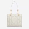 Dior Women Medium Dior Essential Tote Bag White Archicannage Calfskin