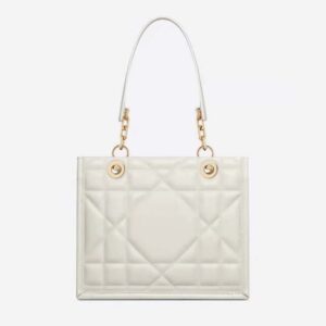 Dior Women Medium Dior Essential Tote Bag White Archicannage Calfskin