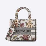 Dior Women Medium Lady D-lite Bag Multicolor Dior Jardin Botanique Embroidery