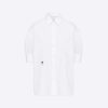 Dior Women Puffed Short-Sleeved Blouse White Cotton Poplin
