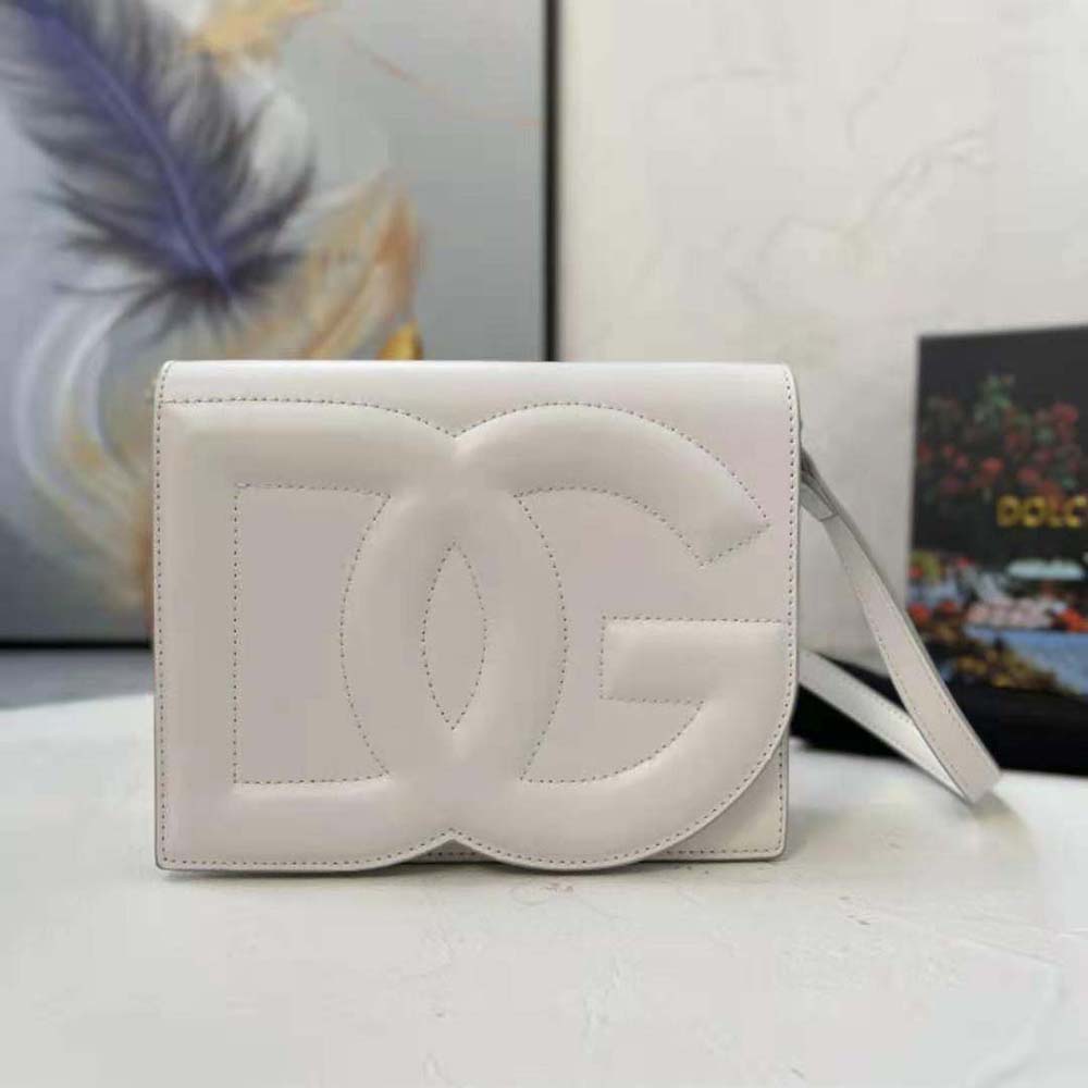Dolce Gabbana D&G Women Calfskin DG Logo Bag Crossbody Bag-White 2 Dolce Gabbana D&G Women Calfskin DG Logo Bag Crossbody Bag-White - Image 2