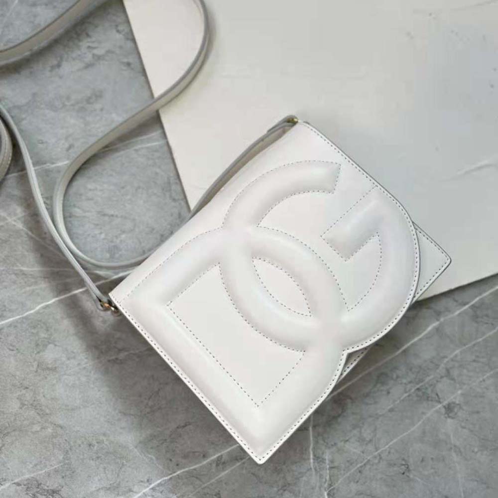 Dolce Gabbana D&G Women Calfskin DG Logo Bag Crossbody Bag-White 3 Dolce Gabbana D&G Women Calfskin DG Logo Bag Crossbody Bag-White - Image 3