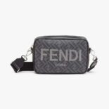 Fendi Men Camera Case Black FF Fabric Bag
