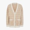 Fendi Women Brown FF Crocheted Cashmere Cardigan