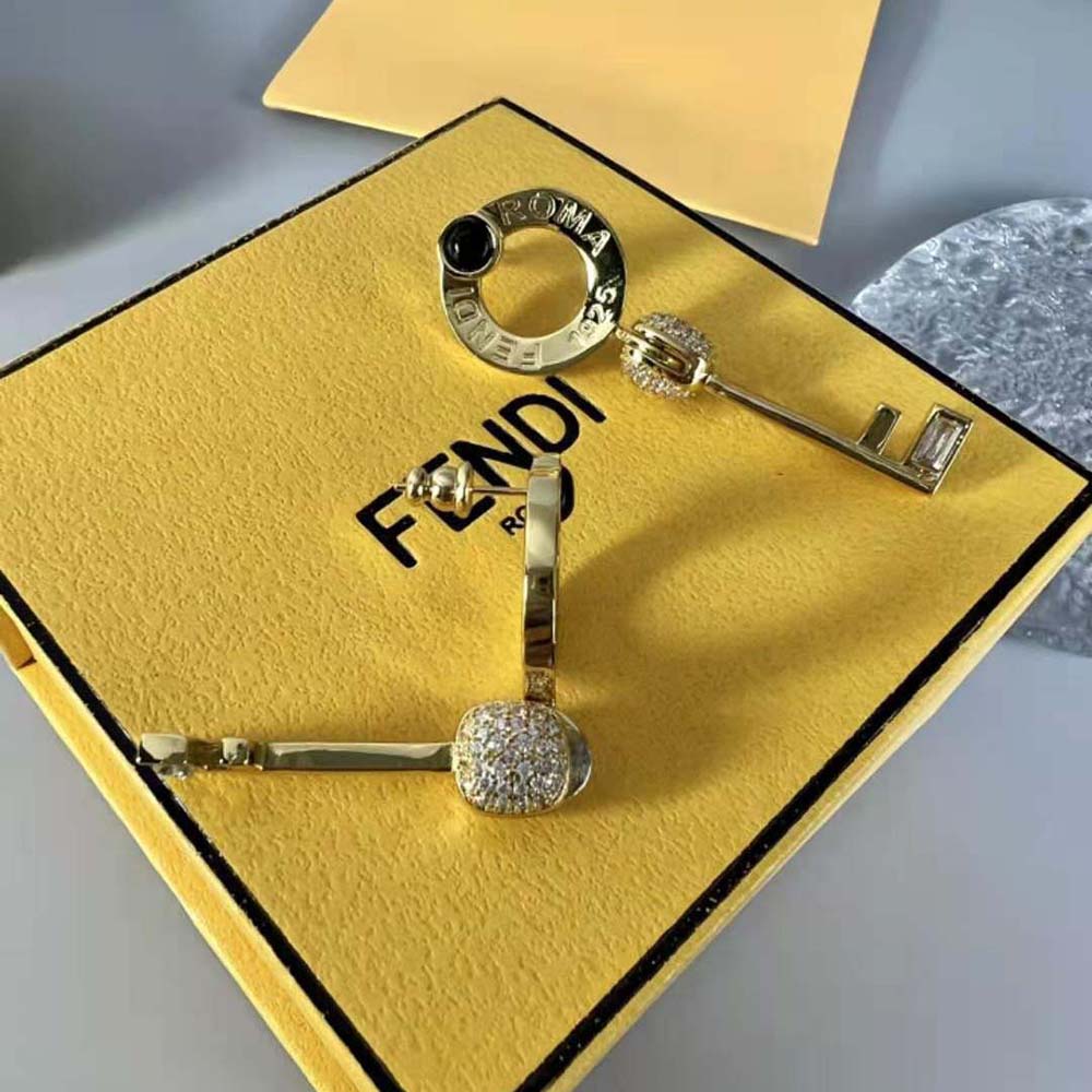 Fendi Women F is Fendi Earrings Gold-Colored Necklace