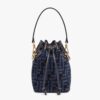 Fendi Women Mon Tresor Blue Tapestry Fabric Mini-Bag