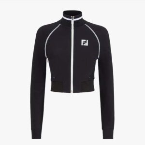 Fendi Women Tech Fabric Sweater Black Tech Fabric Sweater