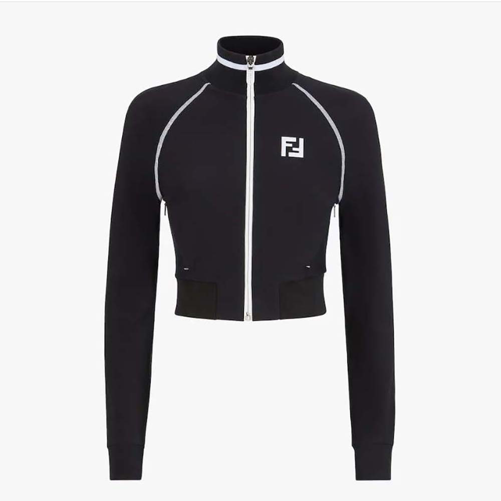 Fendi Women Tech Fabric Sweater Black Tech Fabric Sweater 1 Fendi Women Tech Fabric Sweater Black Tech Fabric Sweater