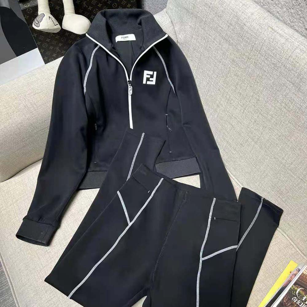 Fendi Women Tech Fabric Sweater Black Tech Fabric Sweater 3 Fendi Women Tech Fabric Sweater Black Tech Fabric Sweater - Image 3