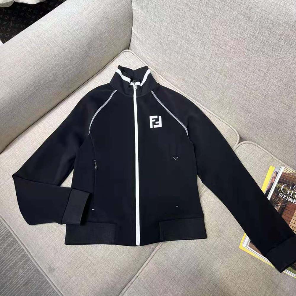 Fendi Women Tech Fabric Sweater Black Tech Fabric Sweater 2 Fendi Women Tech Fabric Sweater Black Tech Fabric Sweater - Image 2