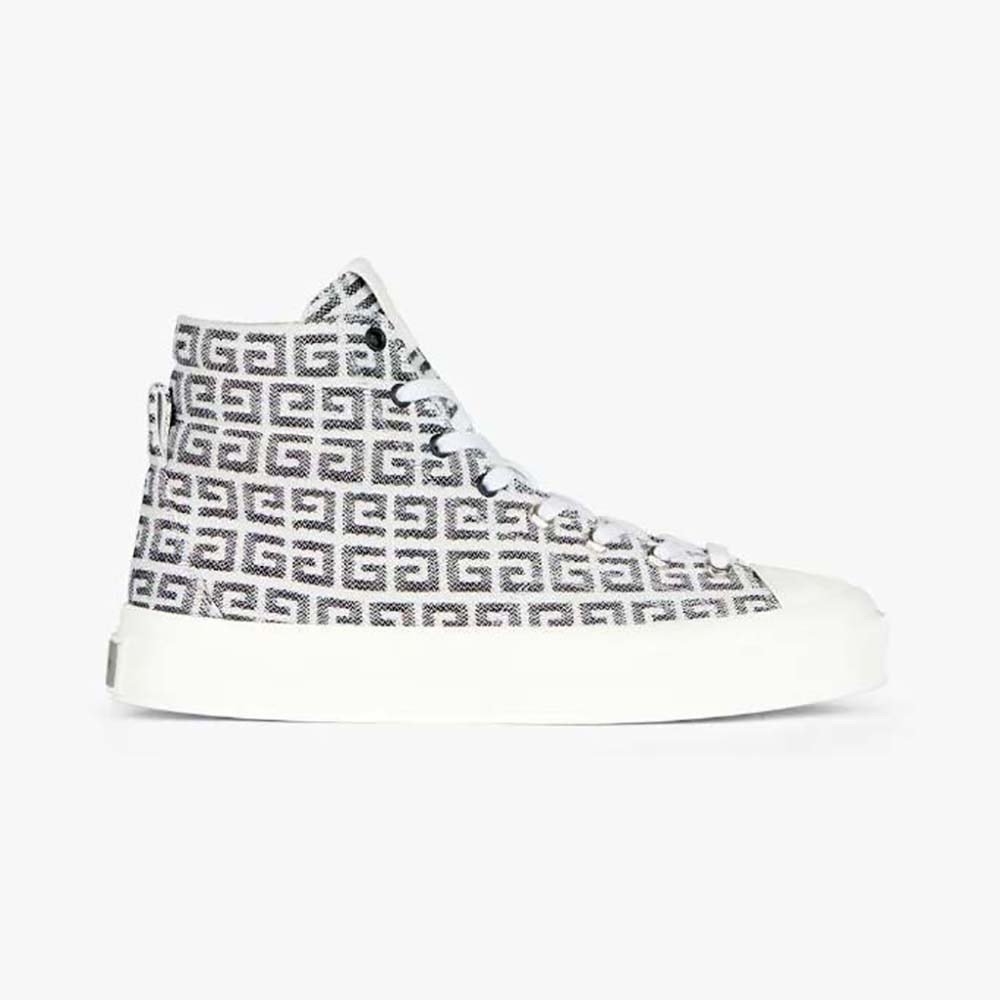 Givenchy Unisex High Sneakers City in 4G Jacquard-Black