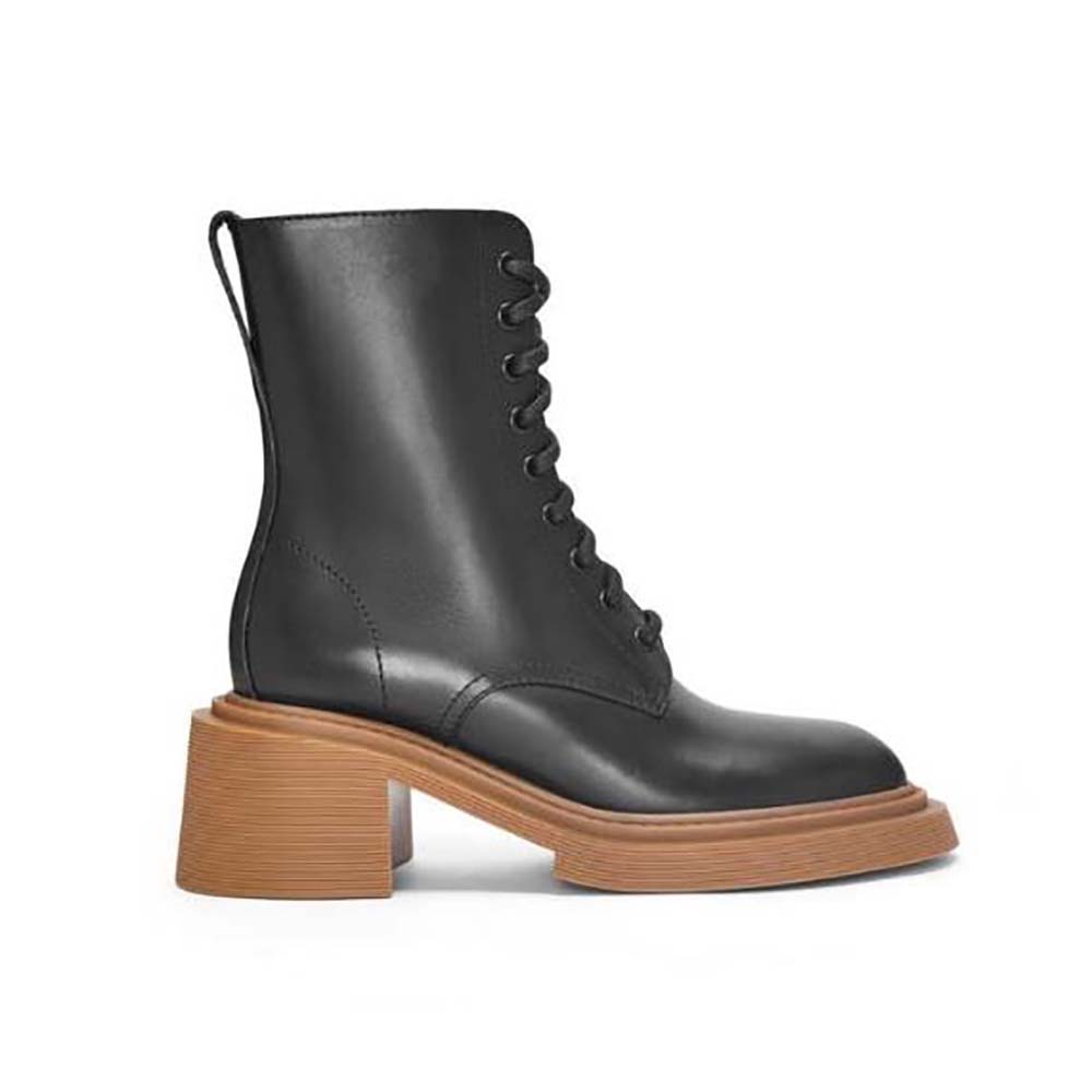 Loewe Women Combat Boot in CalfskinBlack