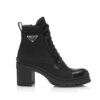 Prada Women Brushed Leather and Nylon Booties