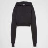 Prada Women Cotton Fleece Hoodie-Black