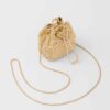 Prada Women Embellished Satin Mini-Pouch-Gold