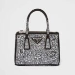 Prada Women Galleria Satin Mini-Bag with Crystals-Black