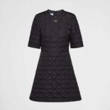Prada Women Short-Sleeved Re-Nylon Dress-Black