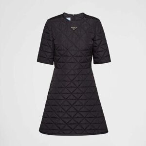 Prada Women Short-Sleeved Re-Nylon Dress-Black