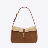 Saint Laurent YSL Women Le 5 à 7 Hobo Bag in Suede and Shearling