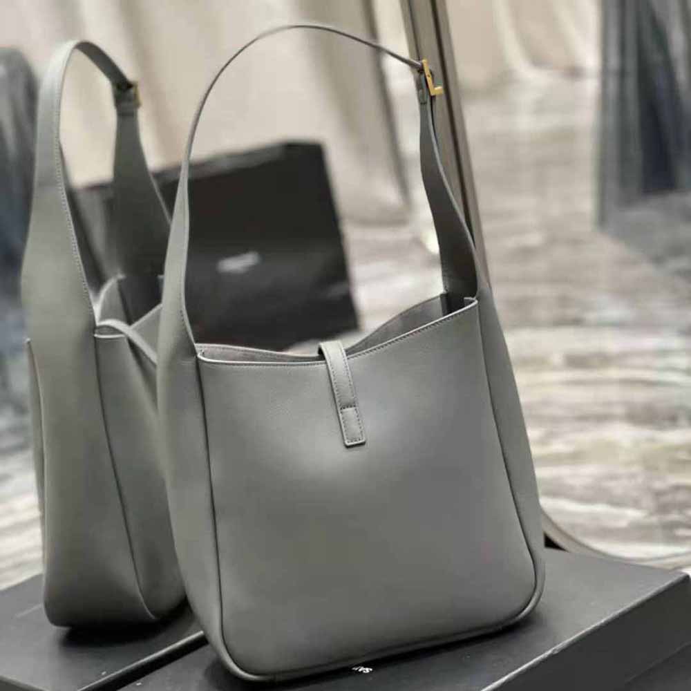 Grey Le 5 à 7 leather shoulder bag, Saint Laurent