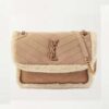 Saint Laurent YSL Women Niki Medium Chain Bag in Crinkled Leather and Shearling-Brown 12 Saint Laurent YSL Women Niki Medium Chain Bag in Crinkled Leather and Shearling-Brown
