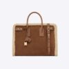 Saint Laurent YSL Women Sac De Jour Supple Medium in Suede and Shearling