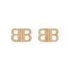 Balenciaga Women BB 2.0 XS Earrings in Gold Brass and Rhinestones