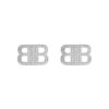 Balenciaga Women BB 2.0 XS Earrings in Silver Brass and Rhinestones