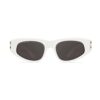 Balenciaga Women Dynasty D-Frame Sunglasses in White with Grey Lenses