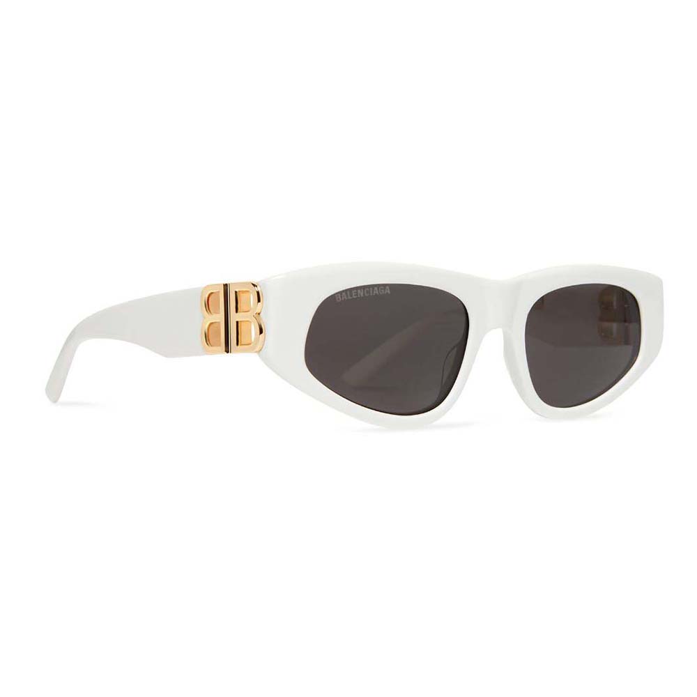 Balenciaga Women Dynasty D-Frame Sunglasses in White with Grey Lenses 2 Balenciaga Women Dynasty D-Frame Sunglasses in White with Grey Lenses - Image 2