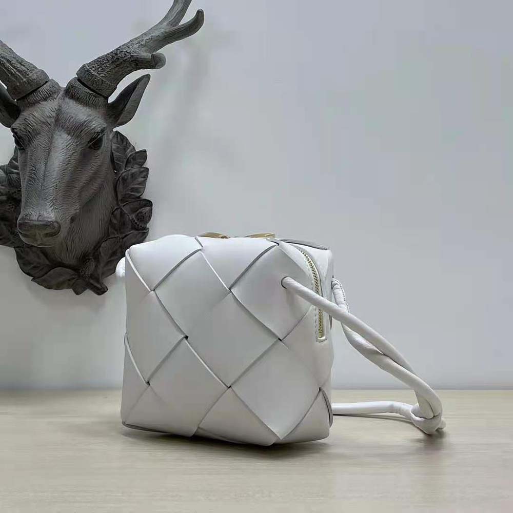 Bottega Veneta Women Mini Cassette Camera Bag-White 4 Bottega Veneta Women Mini Cassette Camera Bag-White - Image 4