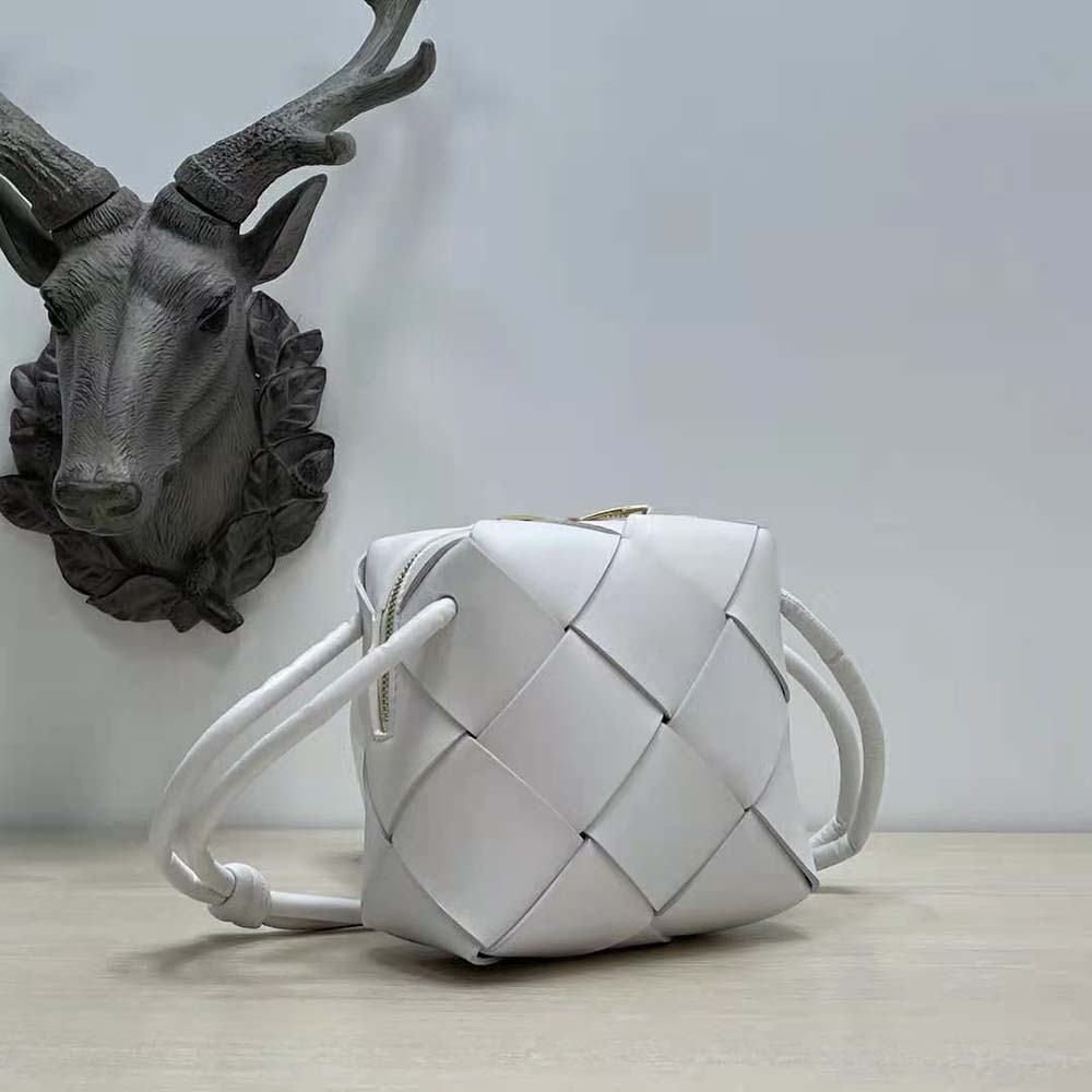 Bottega Veneta Women Mini Cassette Camera Bag-White 3 Bottega Veneta Women Mini Cassette Camera Bag-White - Image 3