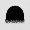 Burberry Unisex Logo Intarsia Cashmere Beanie-Black