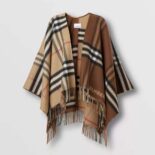 Burberry Women Contrast Check Wool Cashmere Cape