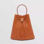 Burberry Women Grainy Leather Small TB Bucket Bag-Brown