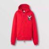 Burberry Women Rabbit Print Cotton Hooded Top-Red
