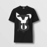 Burberry Women Rabbit Print Cotton T-shirt-Black